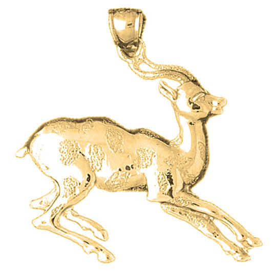 Yellow Gold-plated Silver Deer Pendant