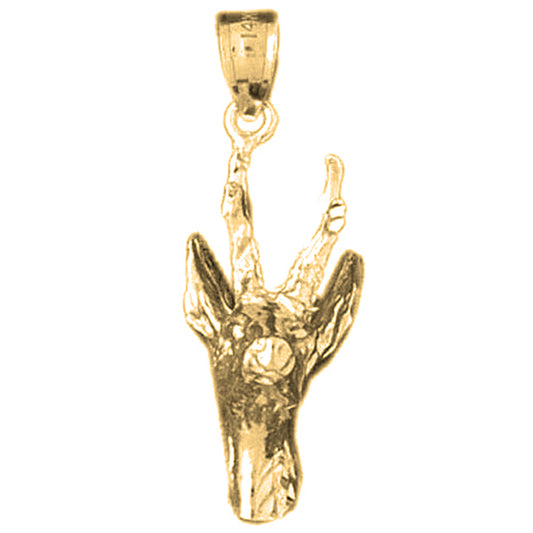 Yellow Gold-plated Silver Deer Pendant