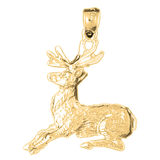 Yellow Gold-plated Silver Deer Pendant