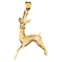 Yellow Gold-plated Silver Deer Pendant