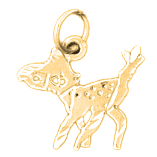 Yellow Gold-plated Silver Deer Pendant