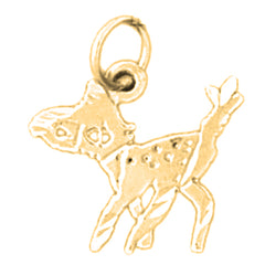 14K or 18K Gold Deer Pendant