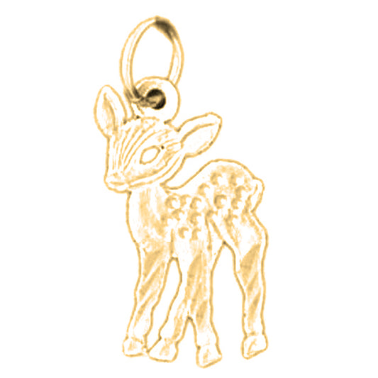 Yellow Gold-plated Silver Deer Pendant