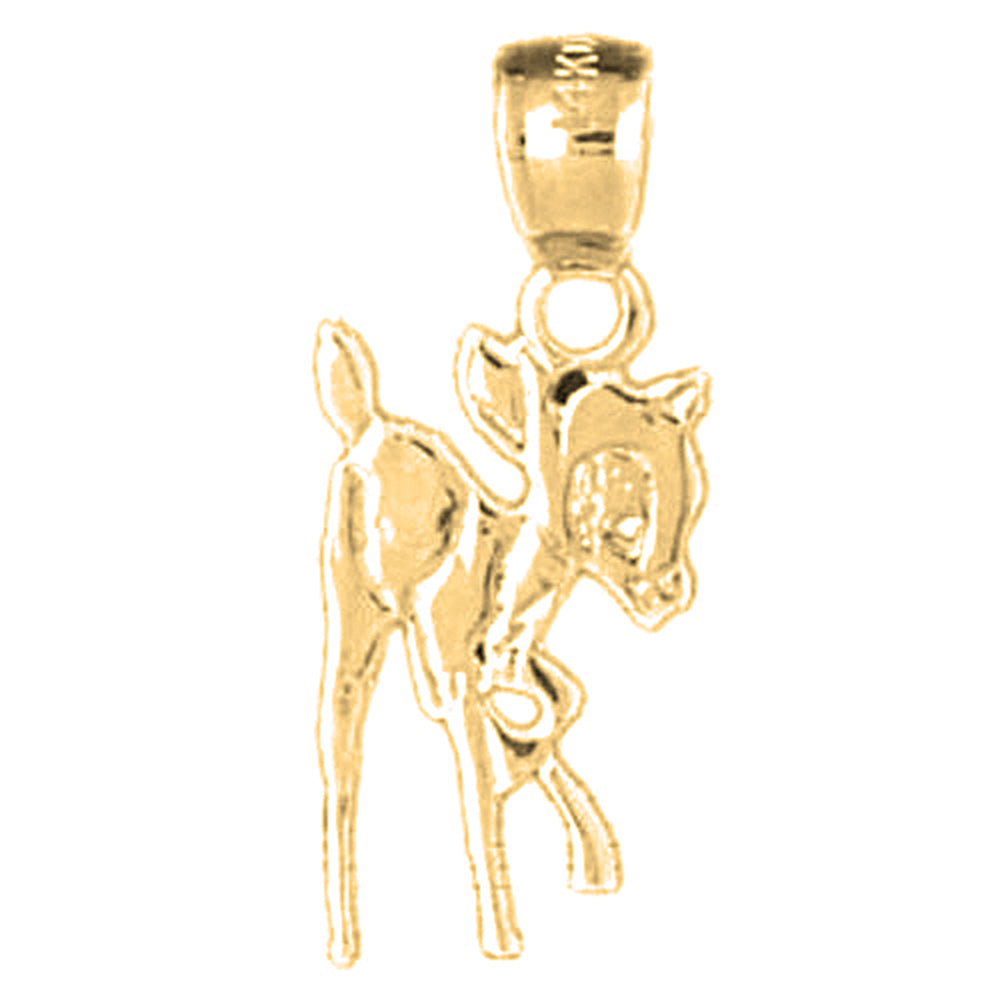 Yellow Gold-plated Silver Deer Pendant