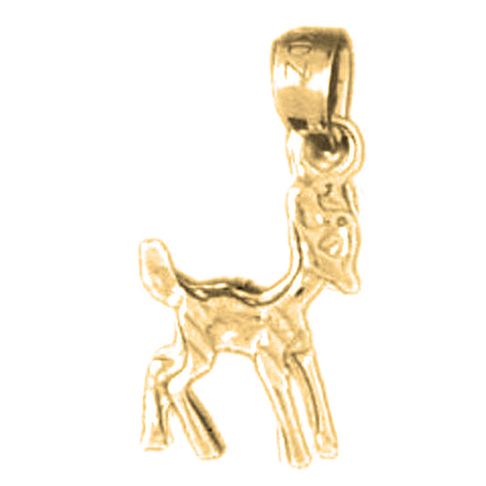 Yellow Gold-plated Silver Deer Pendant