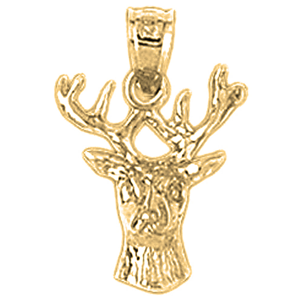 Yellow Gold-plated Silver Deer Pendant