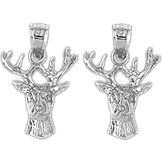 Sterling Silver 21mm Deer Earrings