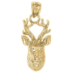 Yellow Gold-plated Silver Deer Pendant