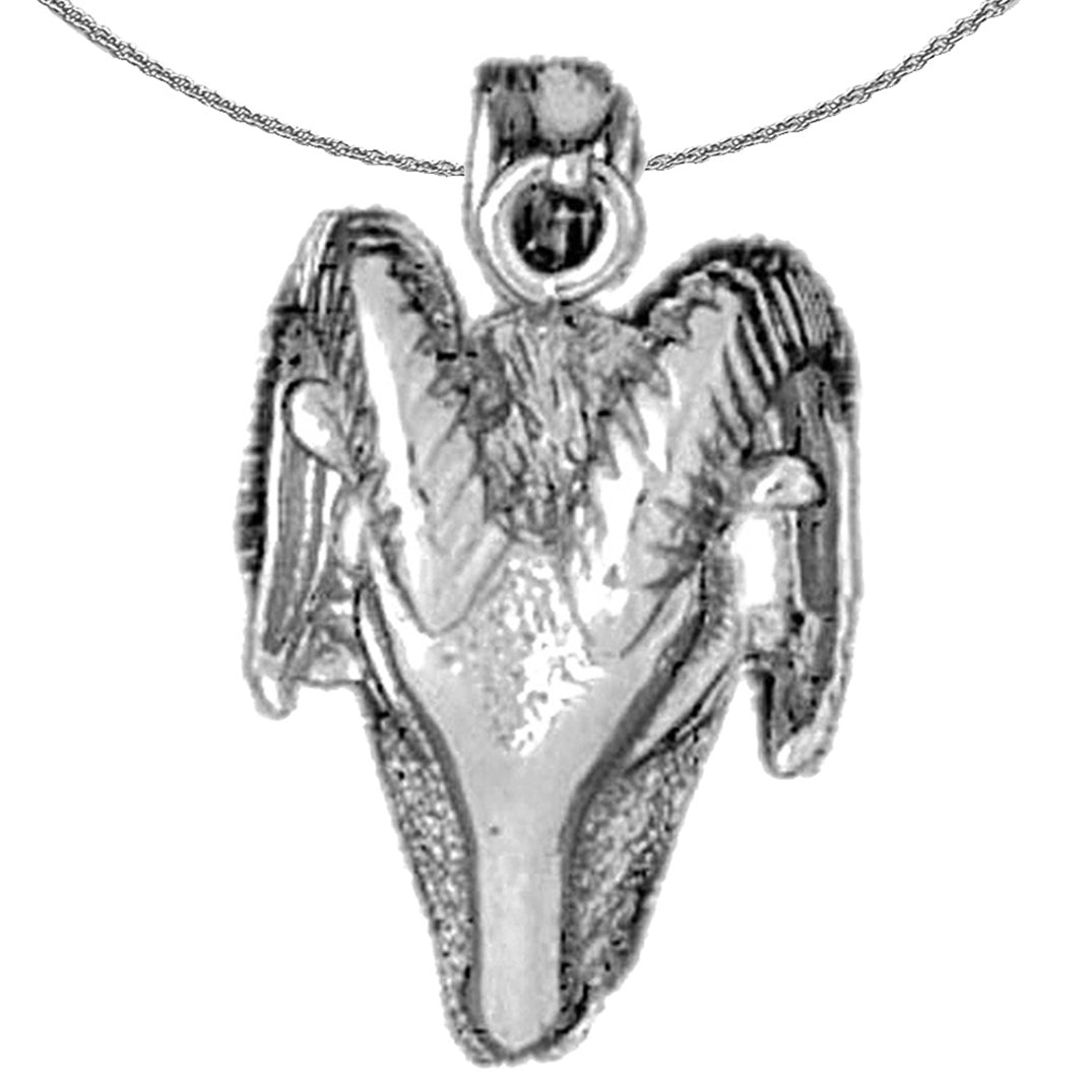 Sterling Silver Ram Pendant (Rhodium or Yellow Gold-plated)