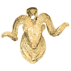 Yellow Gold-plated Silver Ram Pendant