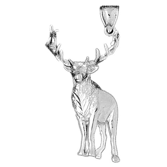 Sterling Silver Elk Pendant