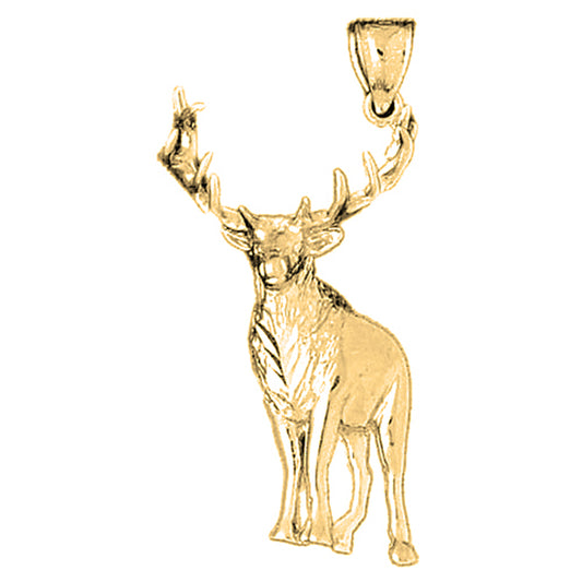 Yellow Gold-plated Silver Elk Pendant