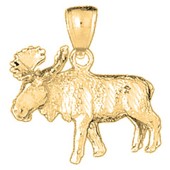 Yellow Gold-plated Silver Moose Pendant