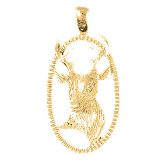 Yellow Gold-plated Silver Deer Pendant