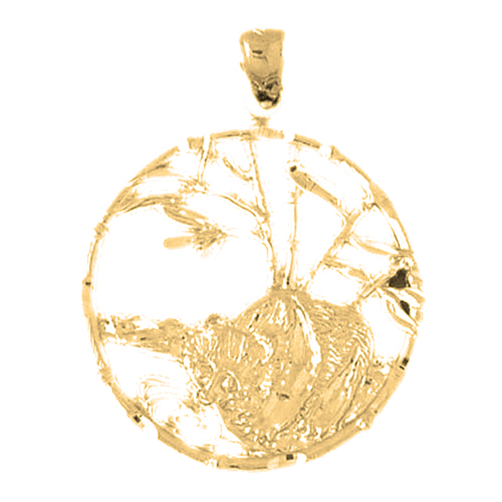 Yellow Gold-plated Silver Racoon Pendant