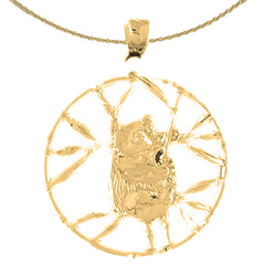 Sterling Silver Koala Pendant (Rhodium or Yellow Gold-plated)