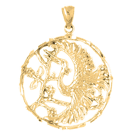 Yellow Gold-plated Silver Bird Pendant