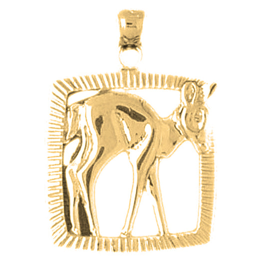 Yellow Gold-plated Silver Deer Pendant