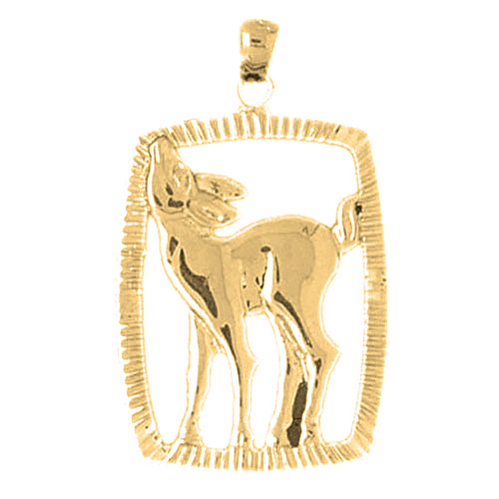 Yellow Gold-plated Silver Deer Pendant