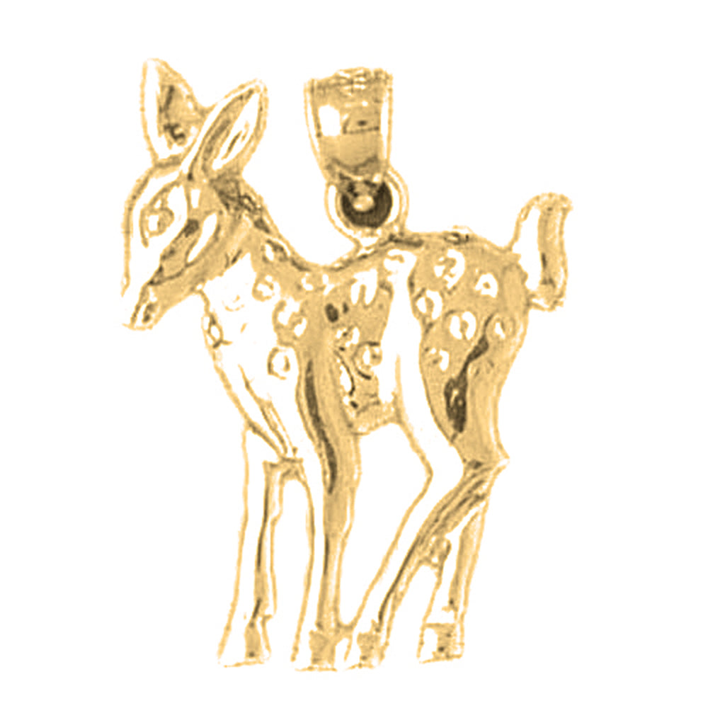 10K, 14K or 18K Gold Deer Pendant