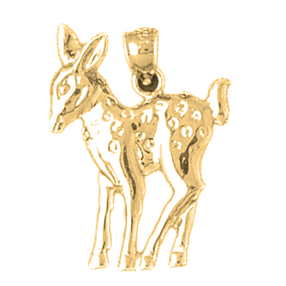 Yellow Gold-plated Silver Deer Pendant