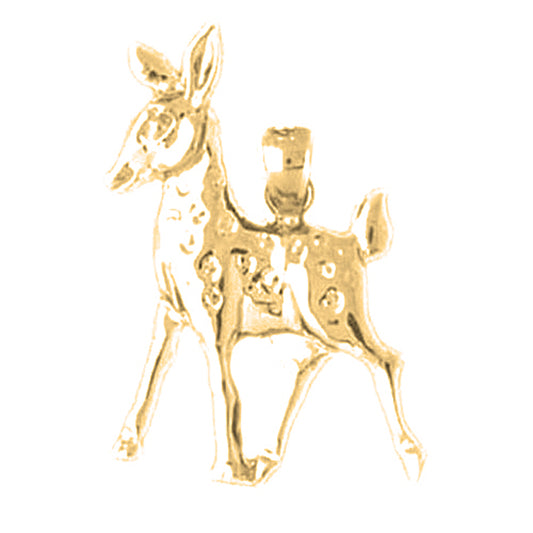 Yellow Gold-plated Silver Deer Pendant