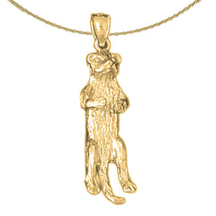 Sterling Silver 3D Meerkat Pendant (Rhodium or Yellow Gold-plated)