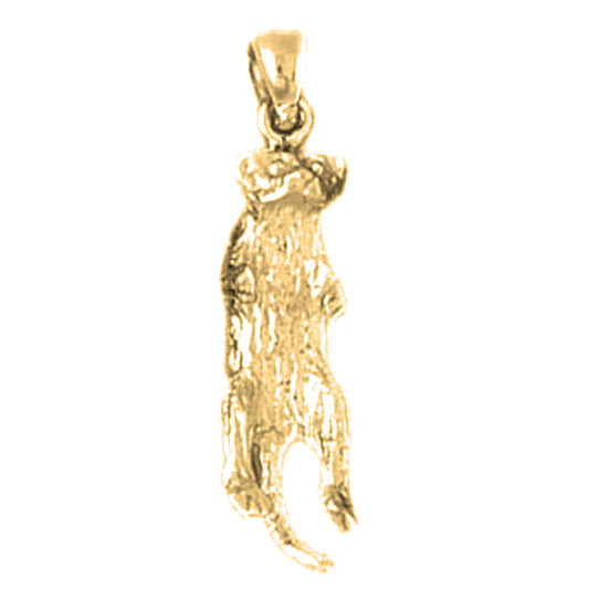 Yellow Gold-plated Silver 3D Meerkat Pendant