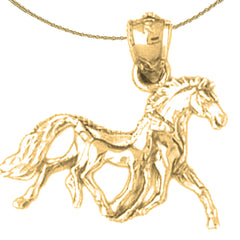 Colgante Mustang 3D de plata de ley (chapado en rodio o oro amarillo)