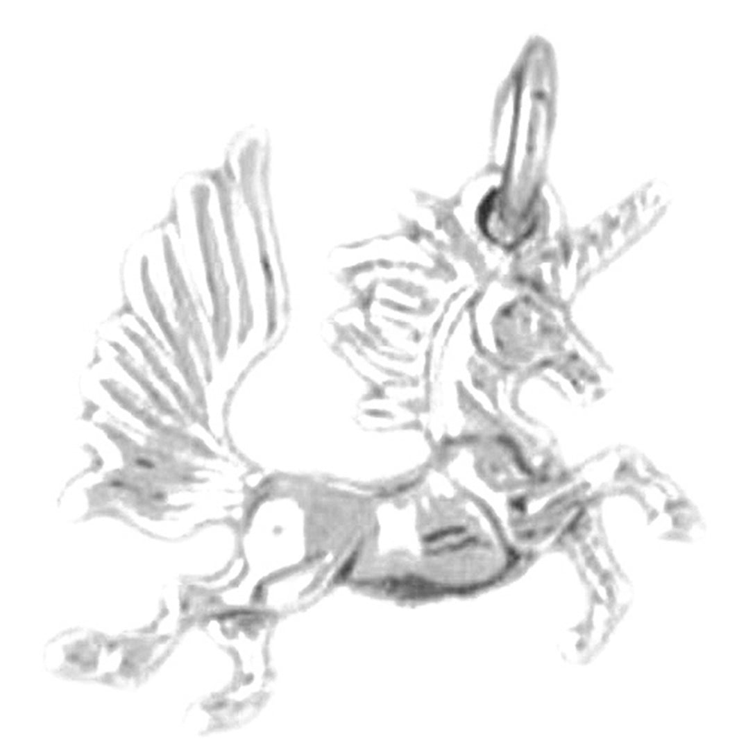 Sterling Silver 3D Unicorn Pendant