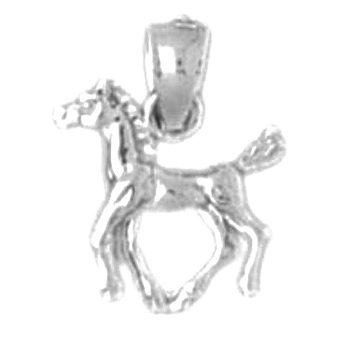 Sterling Silver 3D Horse Pendant