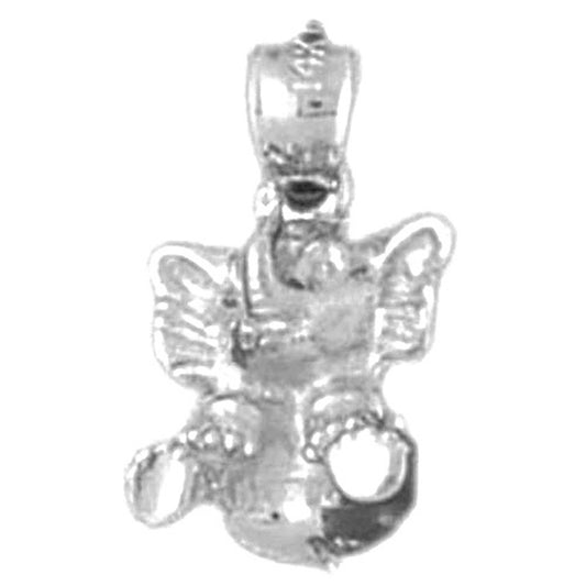 Sterling Silver 3D Elephant Pendant