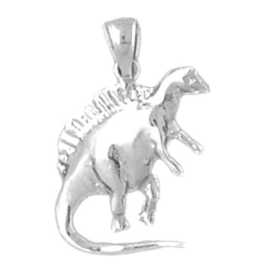 Sterling Silver Spinosaurus Dinosaur Pendant