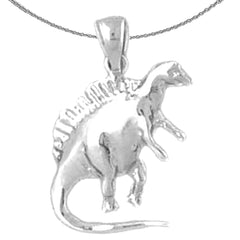 Sterling Silver Spinosaurus Dinosaur Pendant (Rhodium or Yellow Gold-plated)