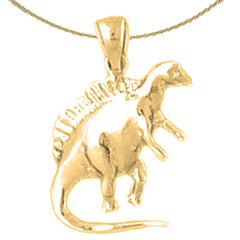 Sterling Silver Spinosaurus Dinosaur Pendant (Rhodium or Yellow Gold-plated)