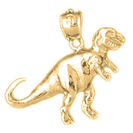 Yellow Gold-plated Silver T-Rex Dinosaur Pendant