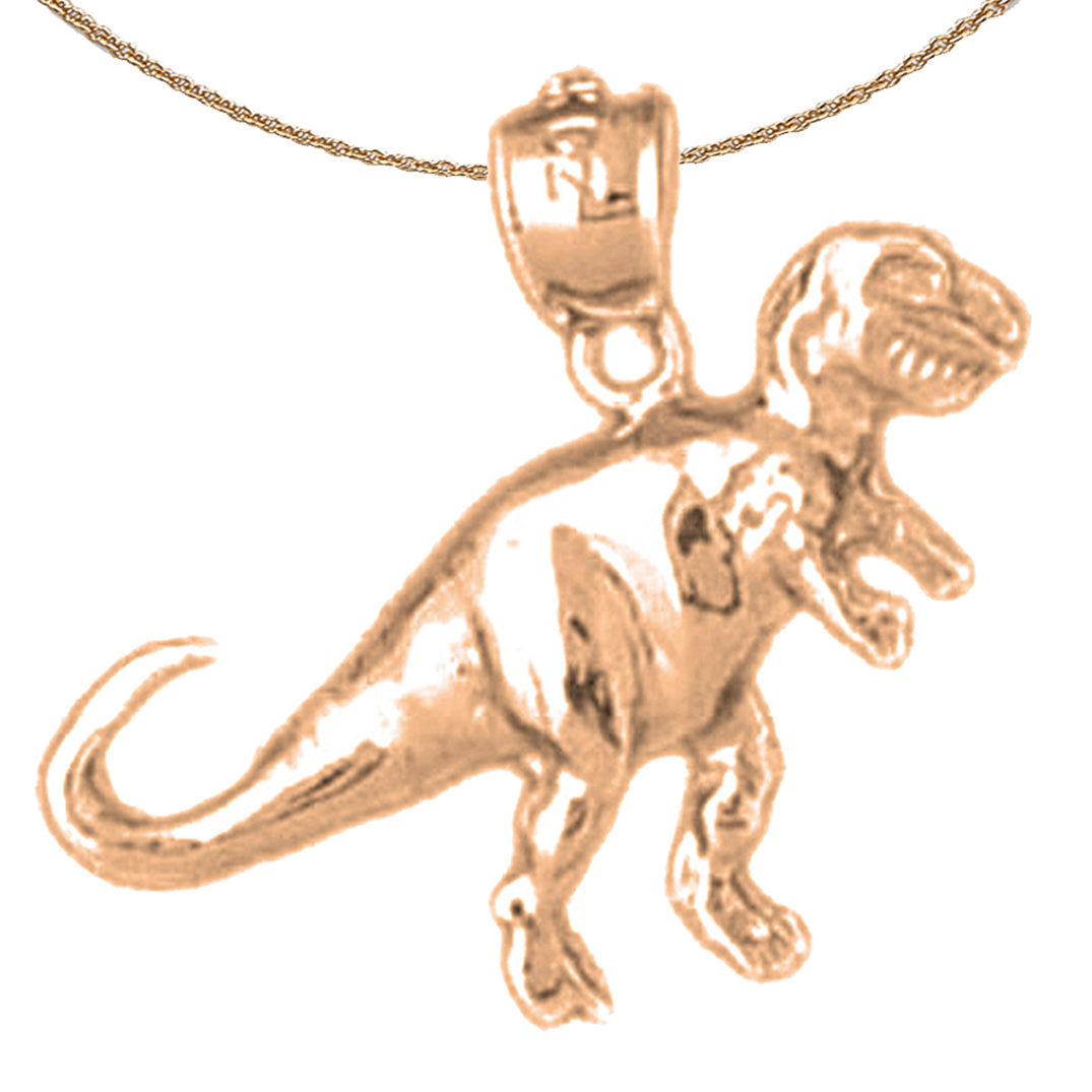 14K or 18K Gold T-Rex Dinosaur Pendant