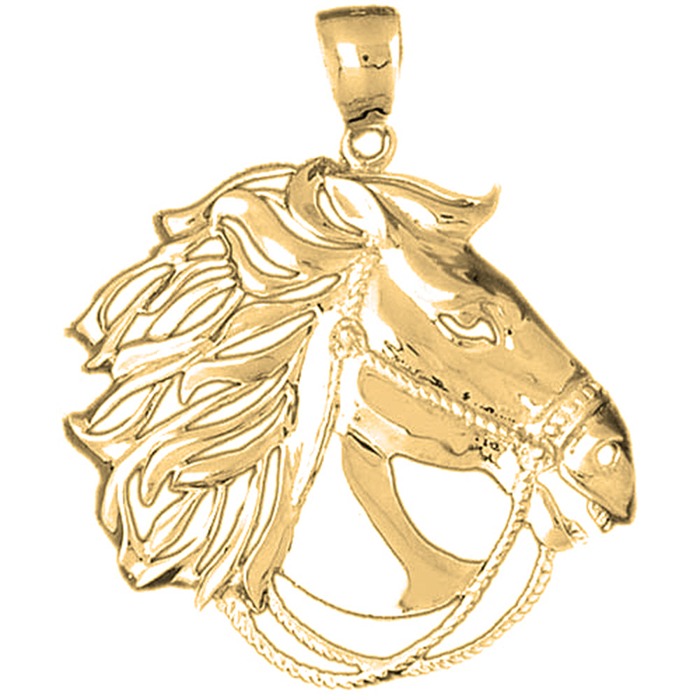 Yellow Gold-plated Silver Horse Pendant Pendant