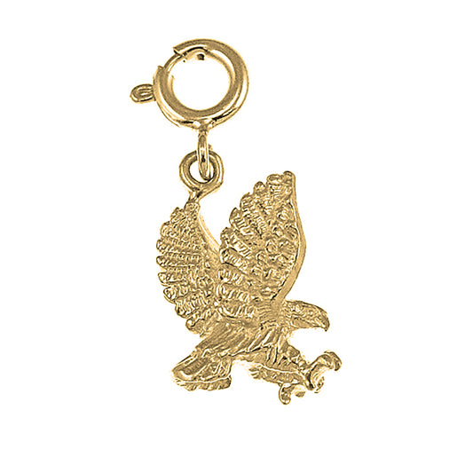 Yellow Gold-plated Silver 3D Eagle Pendant