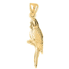 Yellow Gold-plated Silver 3D Parrot Pendant