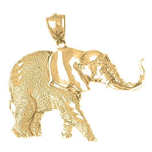 Yellow Gold-plated Silver Elephant Pendant