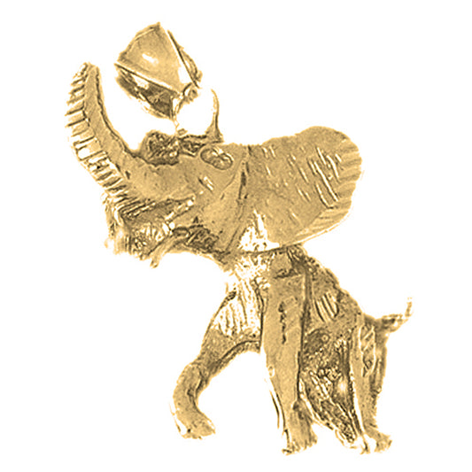 Yellow Gold-plated Silver Elephant Pendant