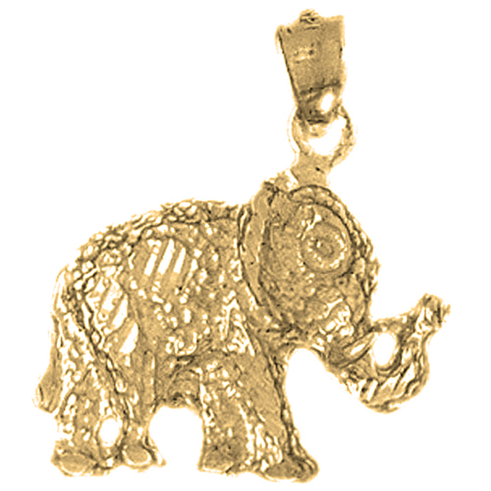 Yellow Gold-plated Silver Elephant Pendant