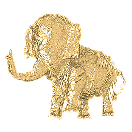 Yellow Gold-plated Silver Elephant Pendant