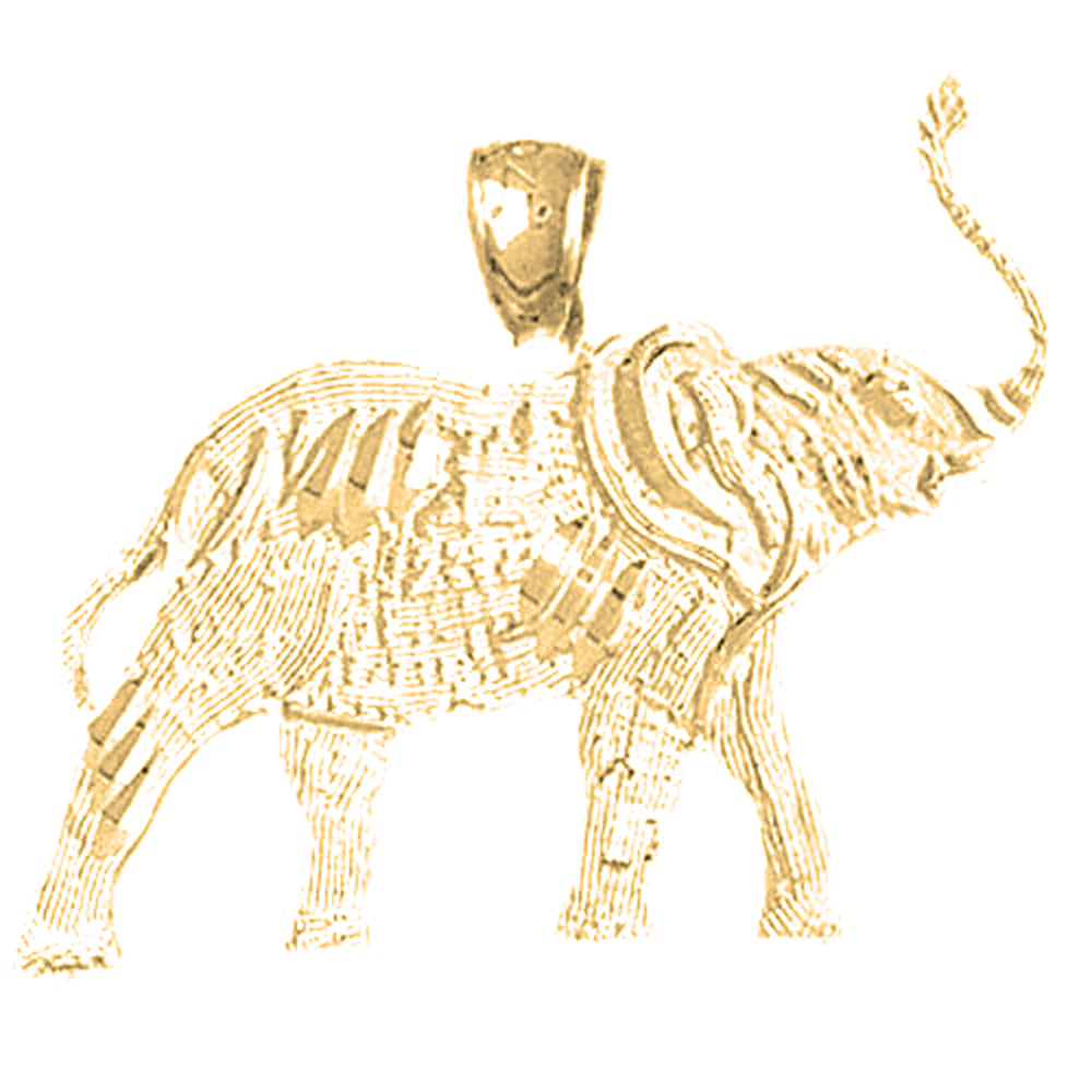 Yellow Gold-plated Silver Elephant Pendant