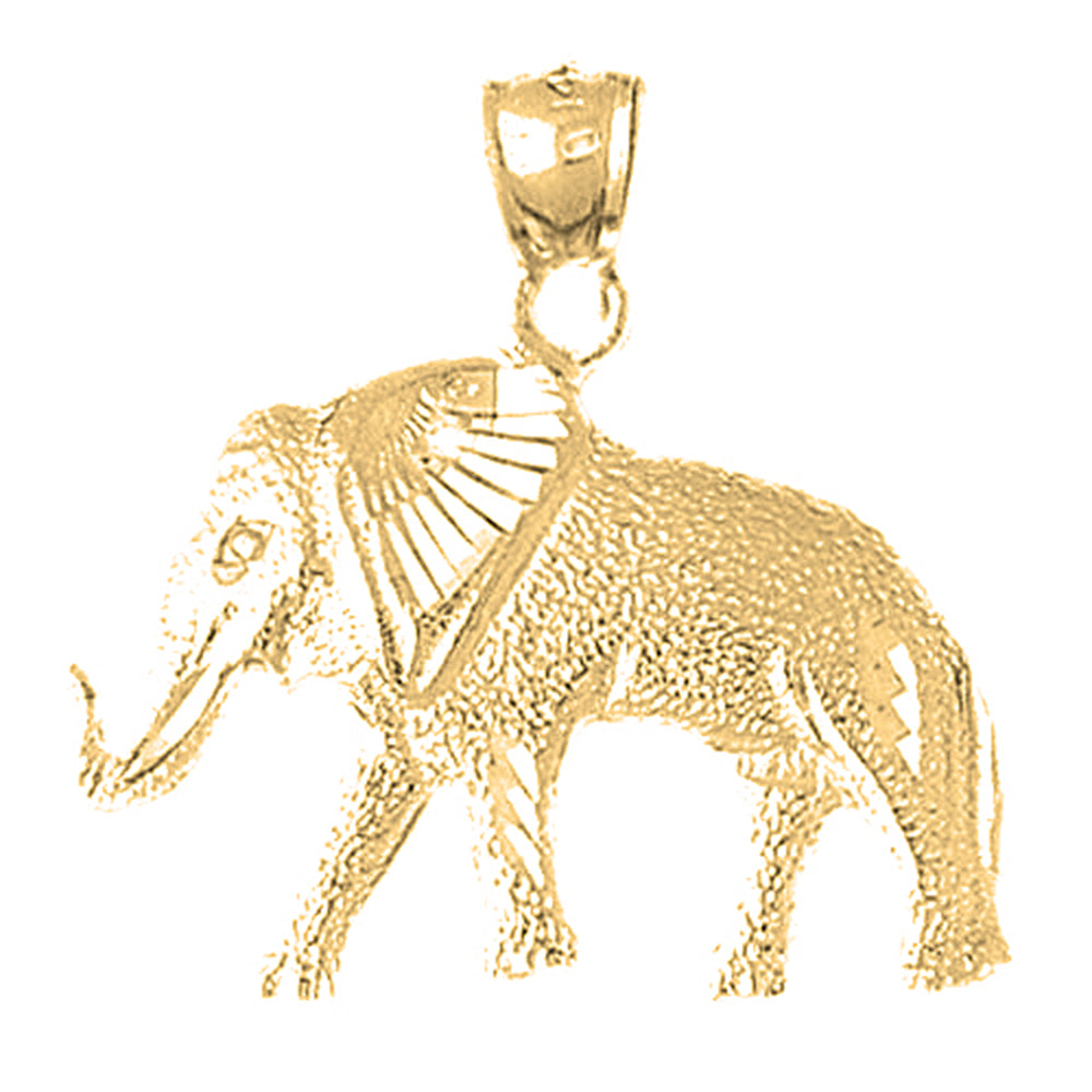 Yellow Gold-plated Silver Elephant Pendant