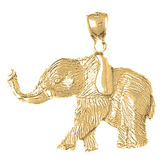 Yellow Gold-plated Silver Elephant Pendant