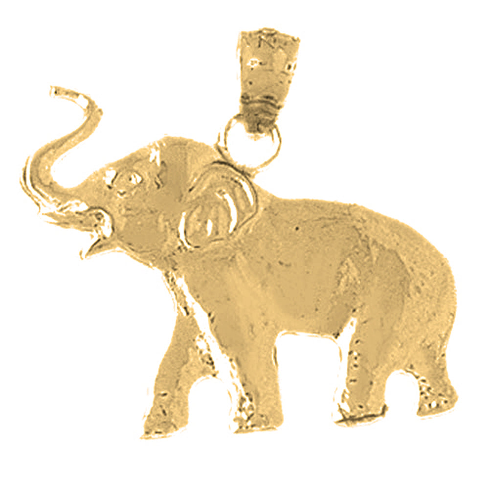 Yellow Gold-plated Silver Elephant Pendant