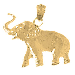 Yellow Gold-plated Silver Elephant Pendant