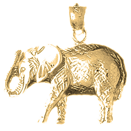 Yellow Gold-plated Silver Elephant Pendant